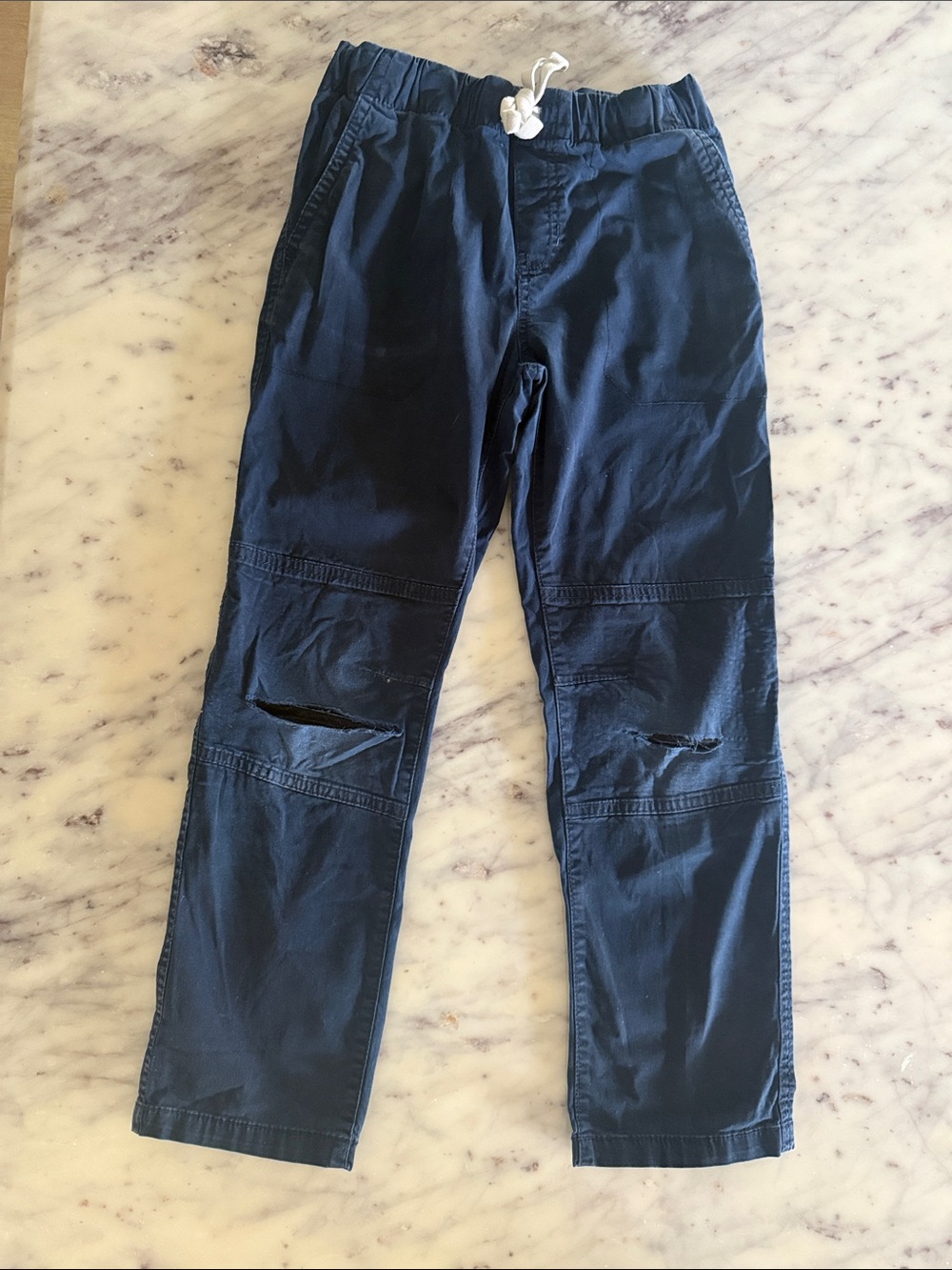 Boy’s Navy Blue Casual Drawstring Jogger Pants